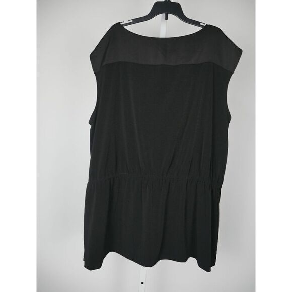 Calvin Klein Women's Plus Size Black Drawstring-Waist Sleeveless Top 2X - Picture 3 of 9